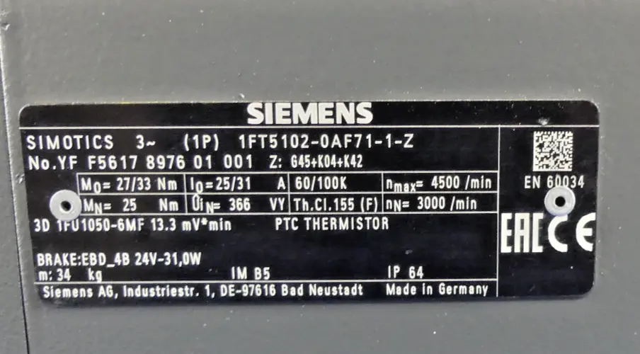 Produktfoto 1 von SIEMENS 1FT5102-0AF71-1-Z