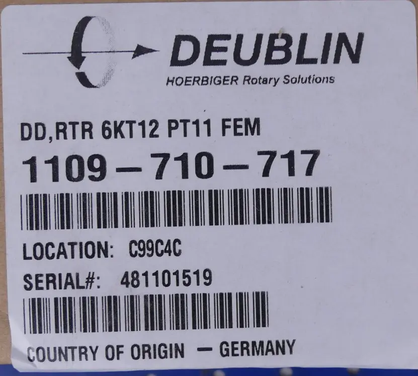 Produktfoto 1 von Deublin 1109-710-717 DD,RTR 6KT12 PT11 FEM  Drehdurchführung