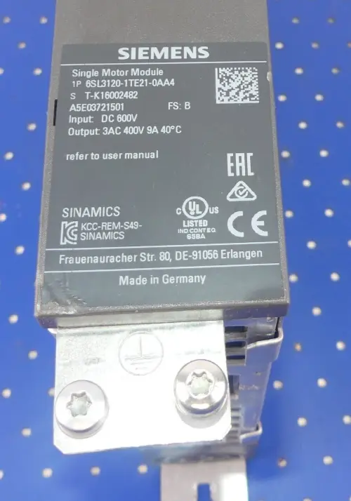 Produktfoto 1 von SIEMENS 6SL3120-1TE21-0AA4 Beschädigt