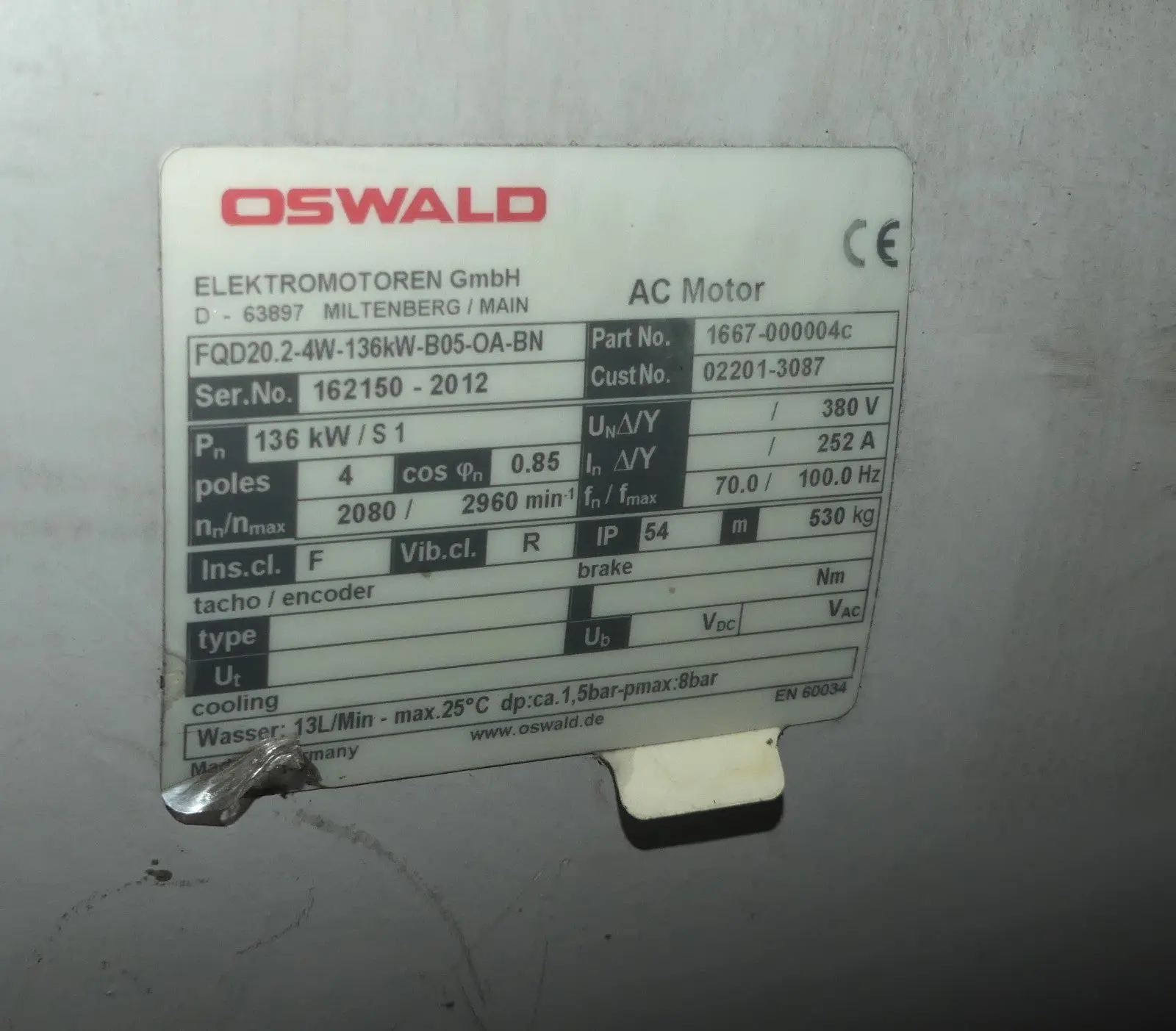 OSWALD ELEKTROMOTOREN FQD20.2-4W-136KW-B05-OA-BN