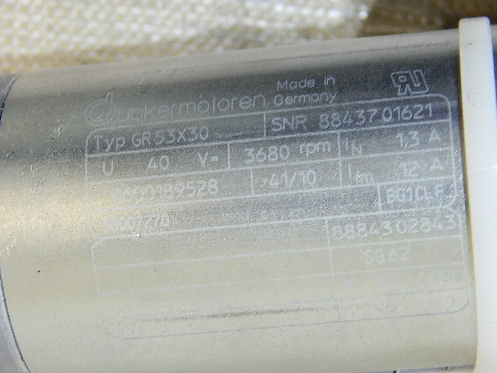 Produktfoto 1 von Dunkermotoren GR53X30  40V 46:1 SNR 88437 01621 Geared Motor /Getriebemotor Used
