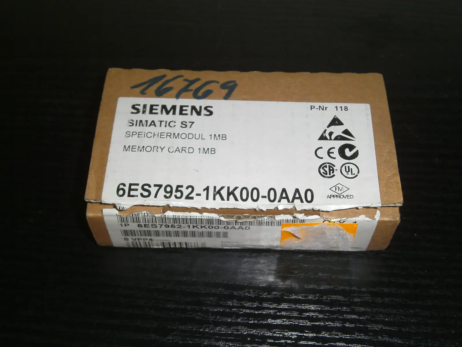 Produktfoto 1 von Siemens Simatic S7 Speichermodul 1MB  6ES7952-1KK00-0AA0