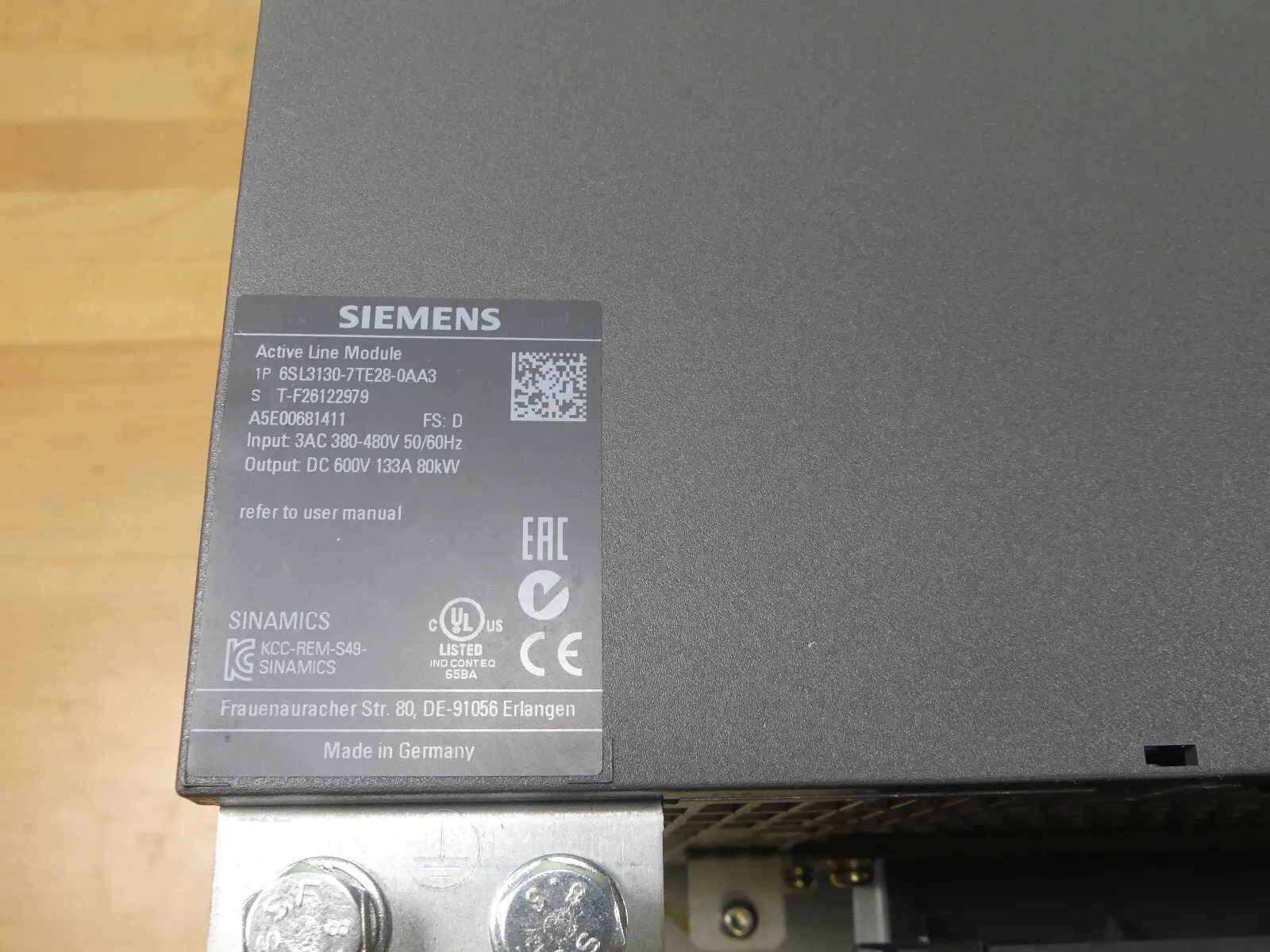 Produktfoto 1 von Siemens Sinamics S120 / 6SL3130-7TE28-0AA3 / Active Line Module 133A 80kW FS:D