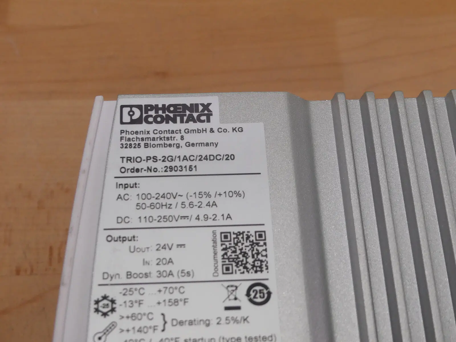 Produktfoto 1 von PHOENIX CONTACT 2903151 TRIO-PS-2G/1AC/24DC/20