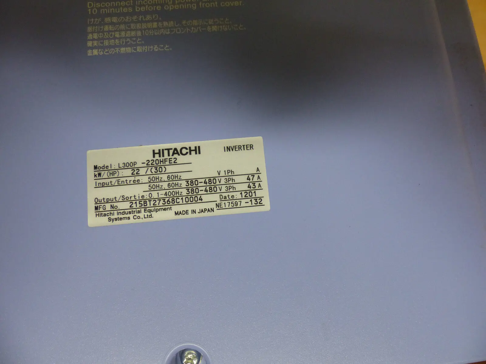 Produktfoto 1 von HITACHI  L300P-220HFE2  22KW DEFEKT !