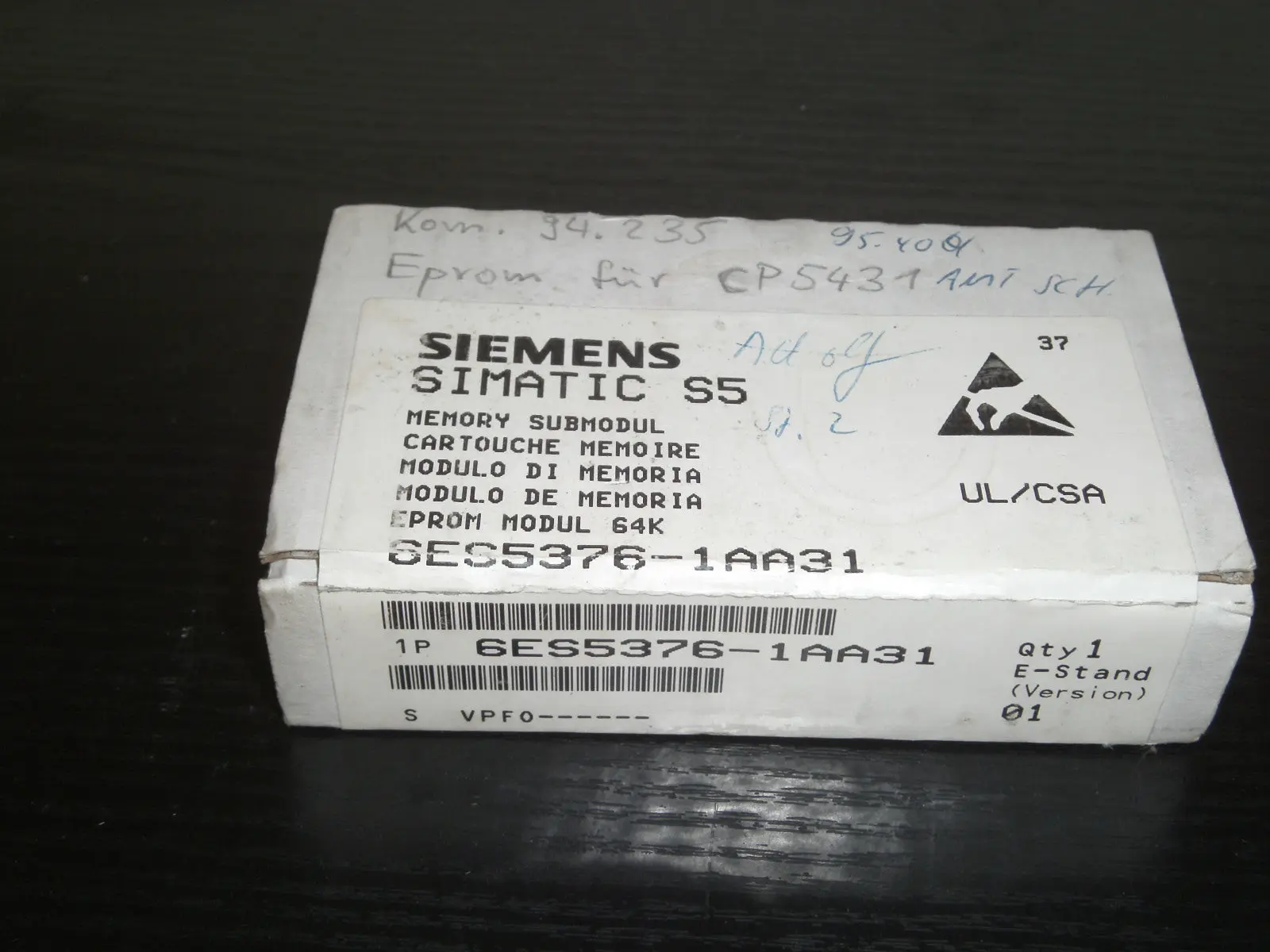 Produktfoto 1 von Siemens Simatic S5 Eprom Modul 64K   6ES5376-1AA31  OVP