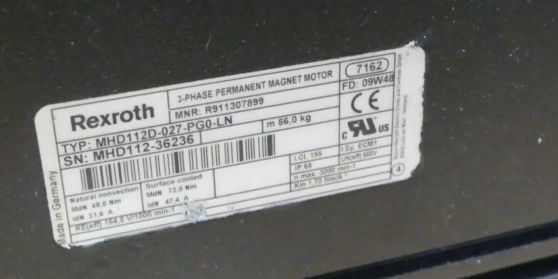 Produktfoto 1 von REXROTH MHD112D-027-PG0-LN