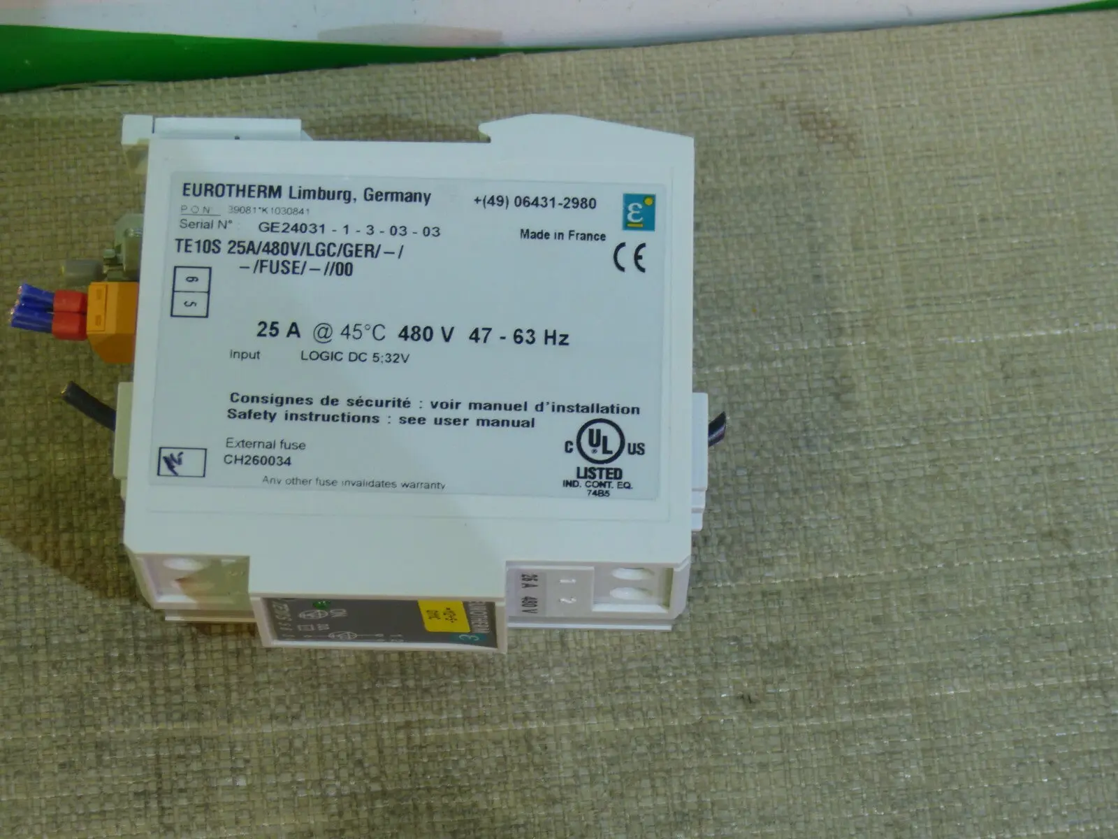 Eurotherm TE10S 25A/480V/LGC/GER/-/-FUSE/-//00 s.Bilder