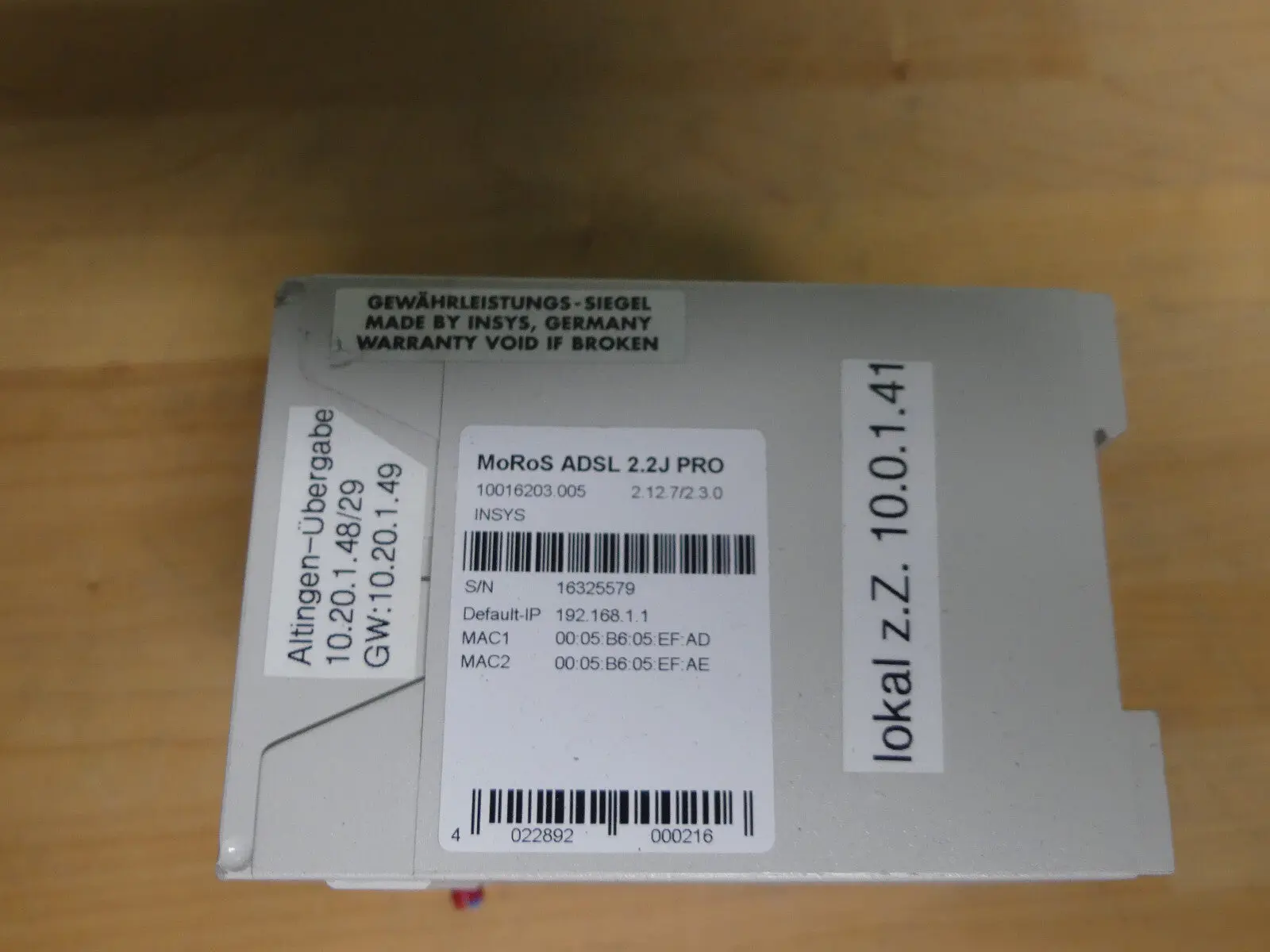 Produktfoto 1 von INSYS MOROS ADSL 2.2J PRO