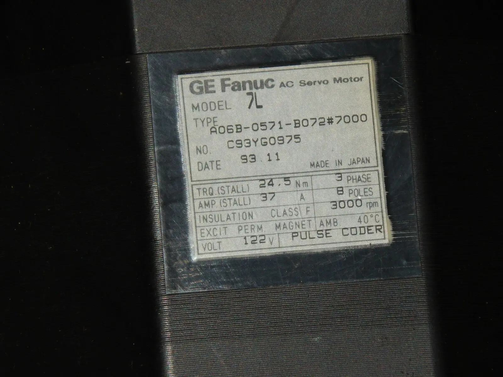 Produktfoto 1 von Fanuc AC Servo Motor A06B-0571-B072#7000
