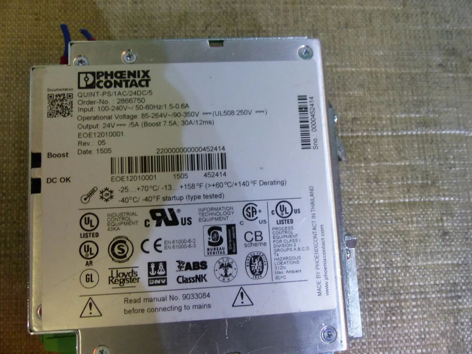 Produktfoto 1 von Phoenix Contact QUINT-PS/1AC/24DC/5