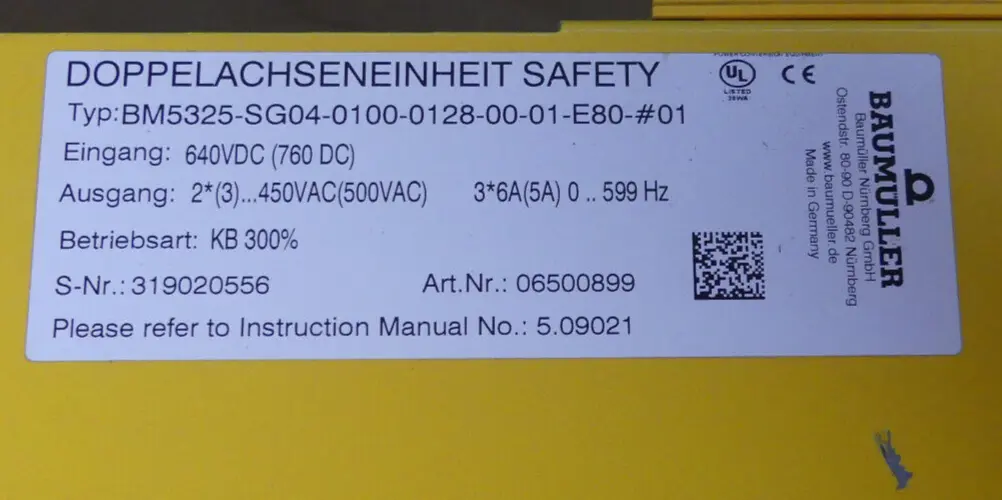 Baumüller BM5325-SG04-01 00-0128-00-01-E80-#01