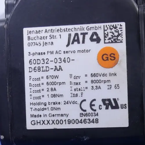 Produktfoto 1 von Jenaer Antriebstechnik Servomotor 60D32-0340-D68LD-AA