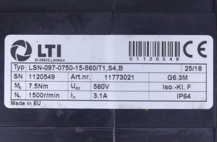 Produktfoto 1 von LTI LSN-097-0750-15-560/T1,S4,B  11773021 Servomotor