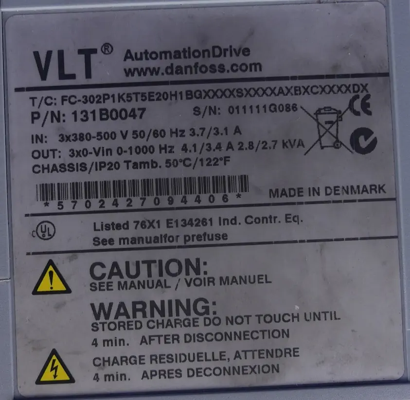 Produktfoto 1 von Danfoss VLT Automation Drive FC-302P1K5T5E20H1
