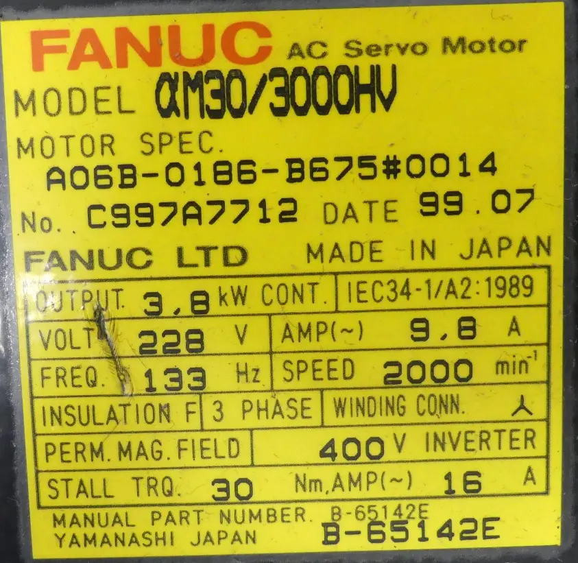 Produktfoto 1 von Fanuc A06B-0186-B675#0014