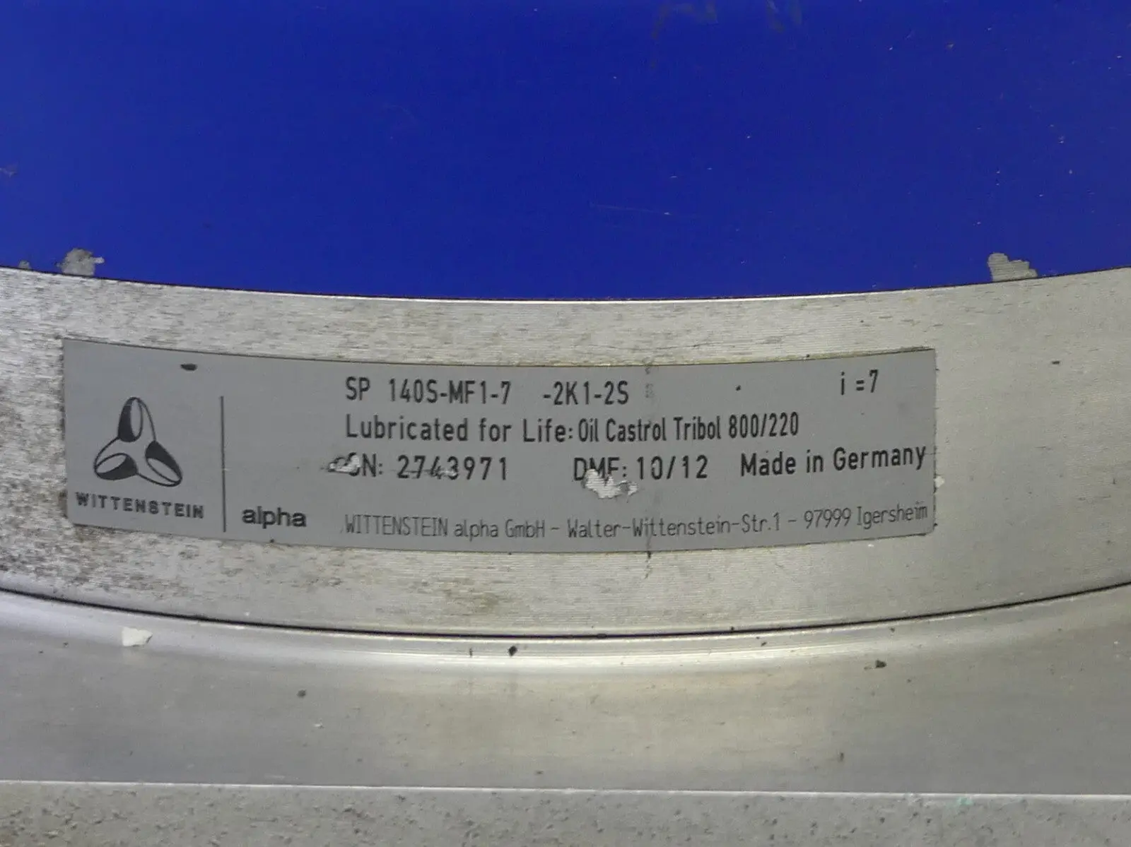 Produktfoto 1 von WITTENSTEIN alpha SP 140S-MF1-7-2K1-2S