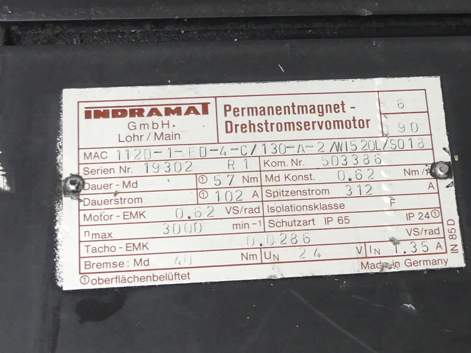 INDRAMAT MAC112D-1-ED-4-C/130-A-2/WI520L/S018