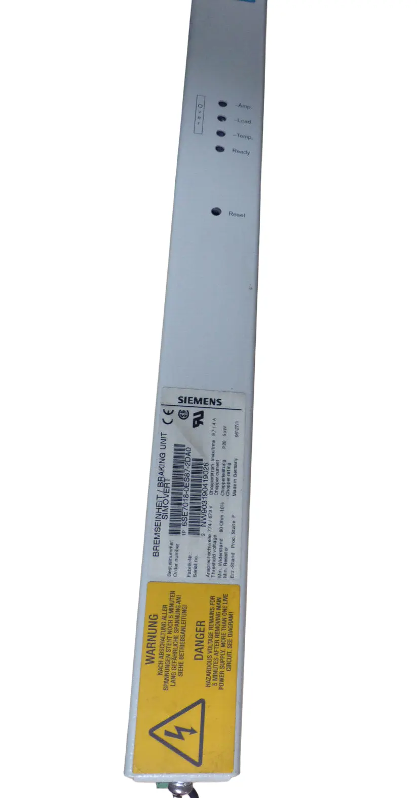 Produktfoto 1 von Siemens Simovert Bremseinheit 6SE7018-0ES87-2DA0    6SE7018 0ES87 2DA0