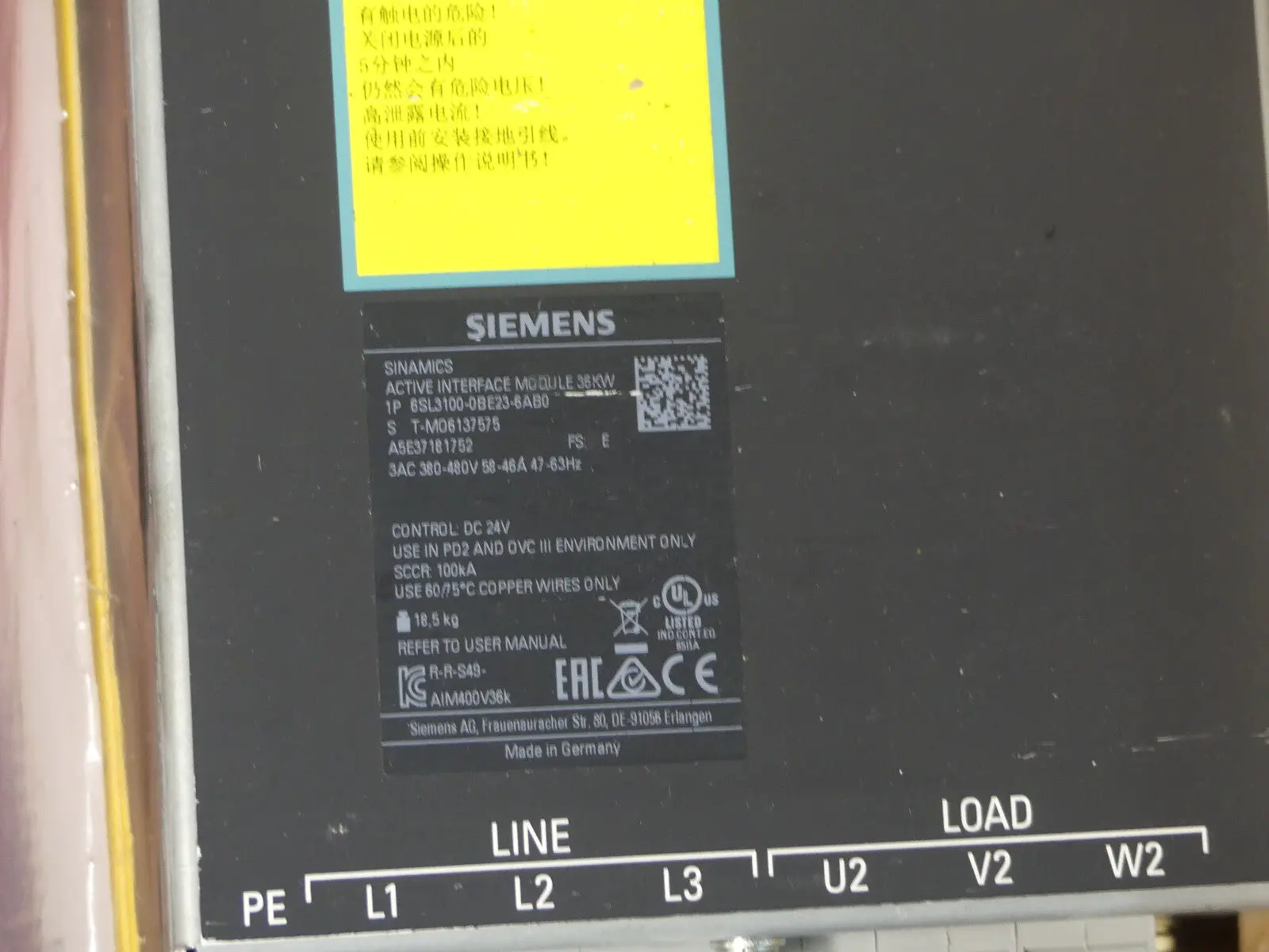 Produktfoto 1 von Siemens SINAMICS S120 Interface Module 6SL3100-0BE23-6AB0