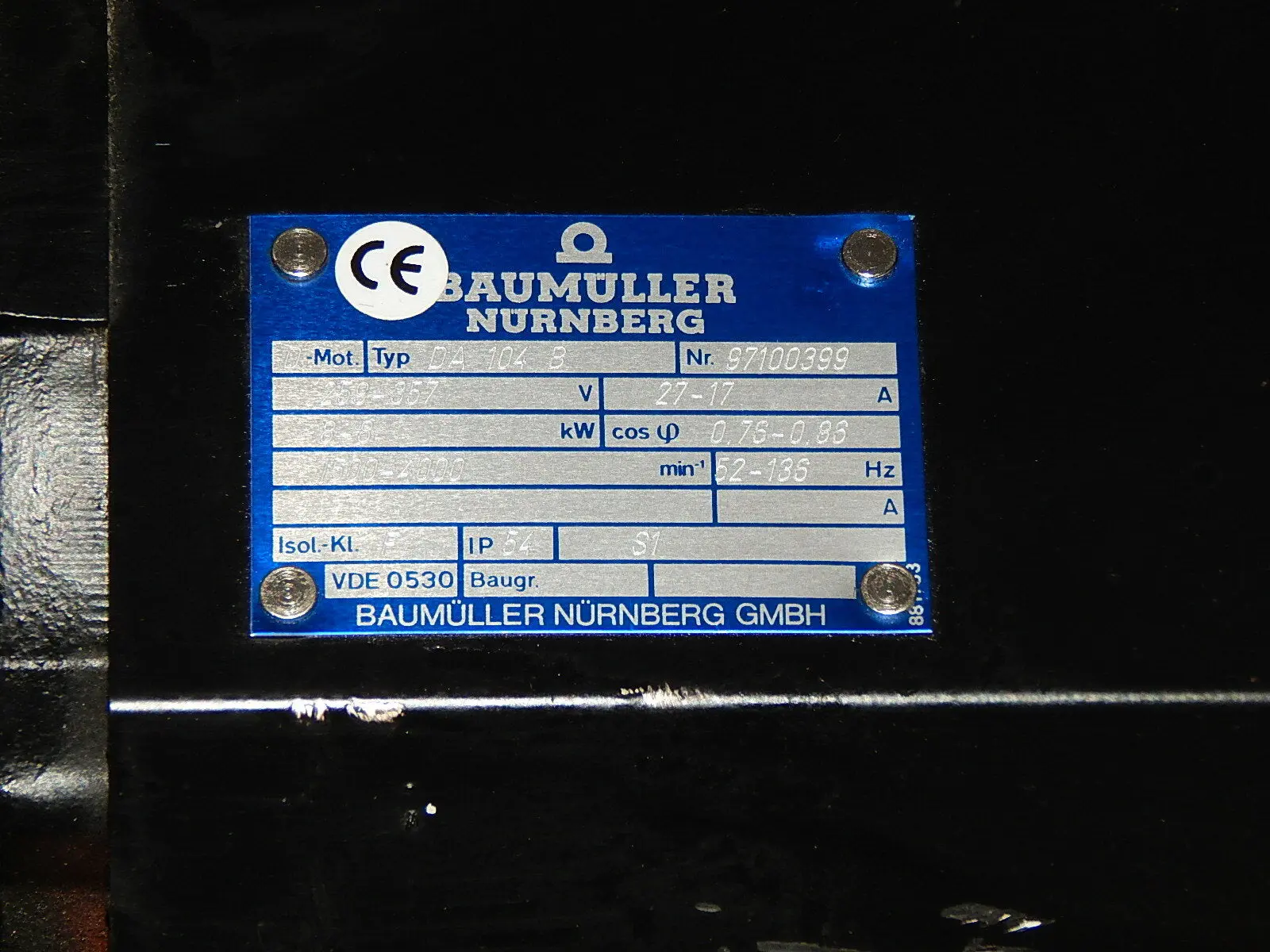 Produktfoto 1 von Baumüller DA 104 B Spindelmotor  Nr.97100399  mit Heidenhain ROD 486,0013