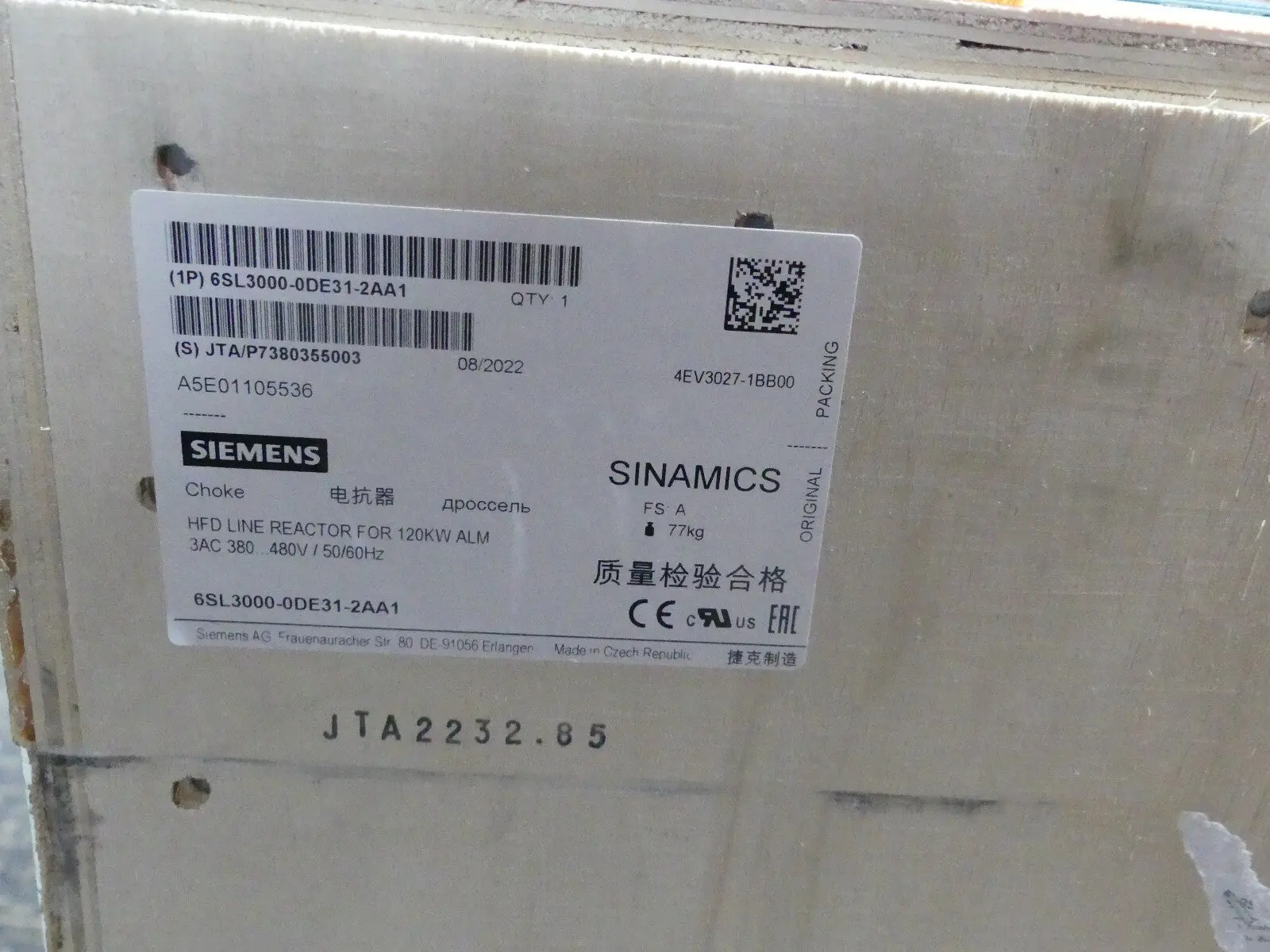 Produktfoto 1 von SIEMENS 6SL3000-0DE31-2AA1