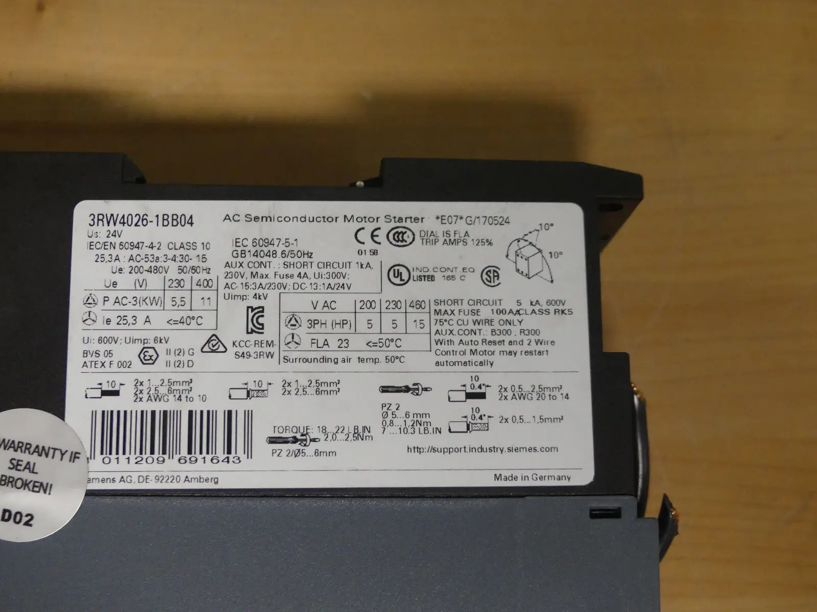 Produktfoto 1 von SIEMENS SIRUS 3RW4026-1BB04