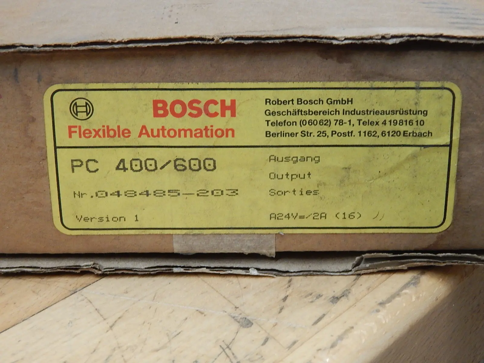 Produktfoto 1 von Bosch 048485-203  Bosch PC 400/600 A24=/2A Output-Modul unbenutzt