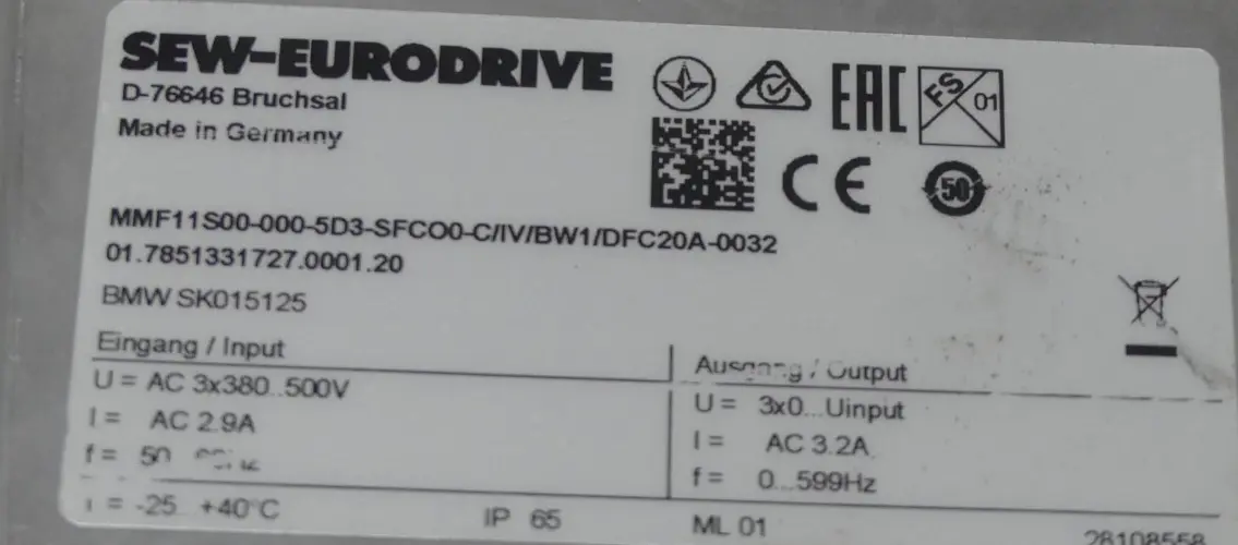 Produktfoto 1 von SEW MMF11S00-000-5D3-SFCO0-C/IV/BW1/DFC20A-0032