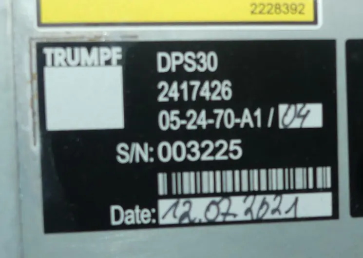 Produktfoto 1 von TRUMPF DPS30 2417426 05-24-70-A1/04
