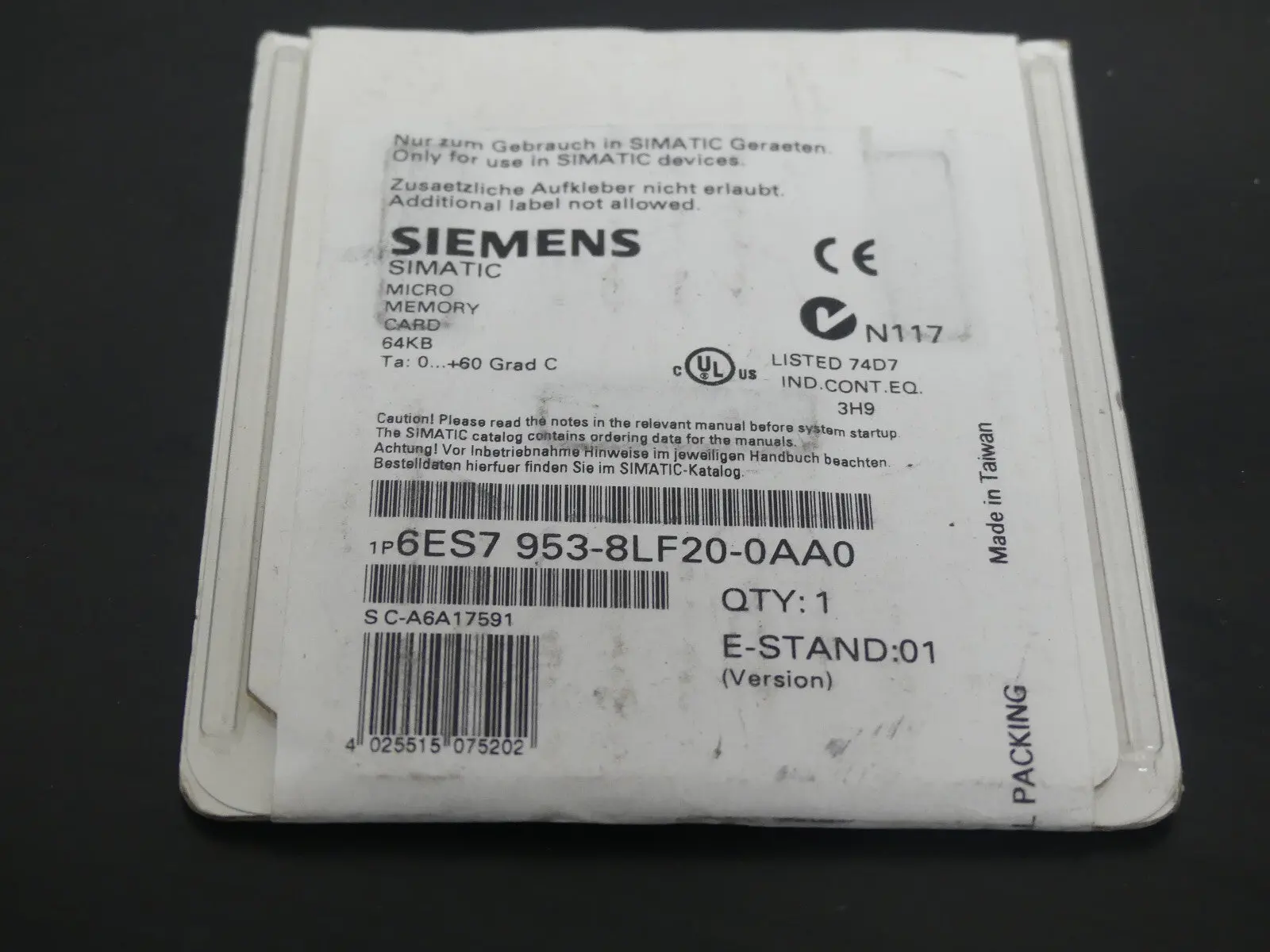 Produktfoto 1 von SIEMENS SIMATIC S7 6ES7953-8LF20-0AA0  6ES7 9538LF200AA0 E-Stand: 1