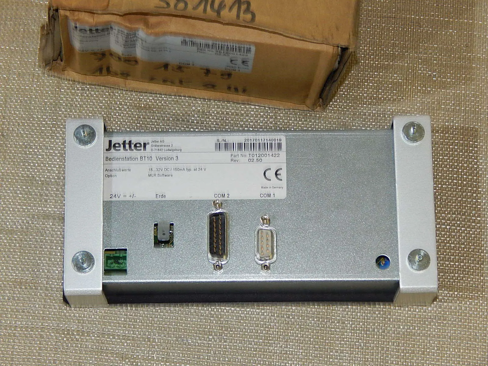 Produktfoto 1 von Jetter Bedienterminal BT 10 Version 3 Part No:T012001422  New