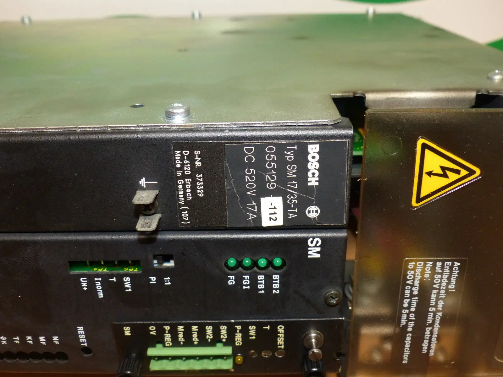 BOSCH SM 17/35-TA 055129-105 SERVOMODUL DC 520V 17A USED