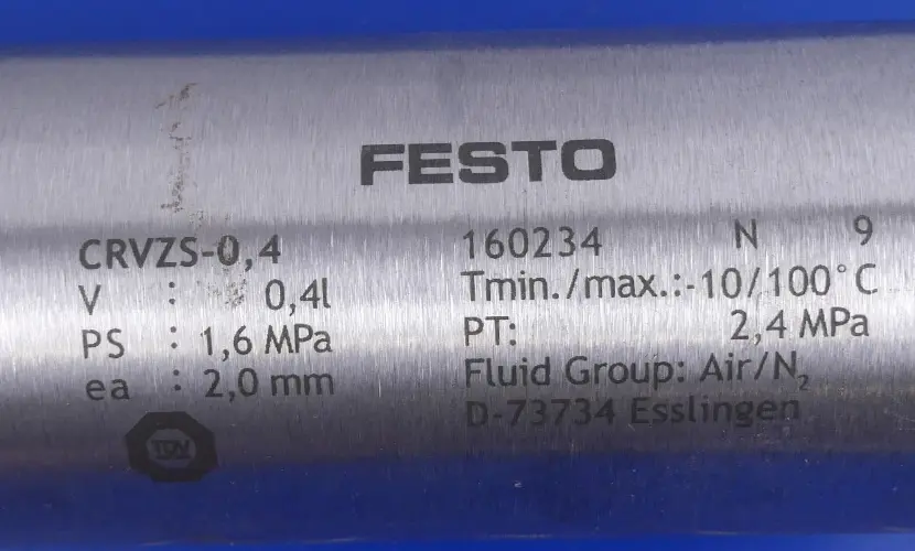 Produktfoto 1 von Festo Druckluftspeicher CRVZS-0,4 160234