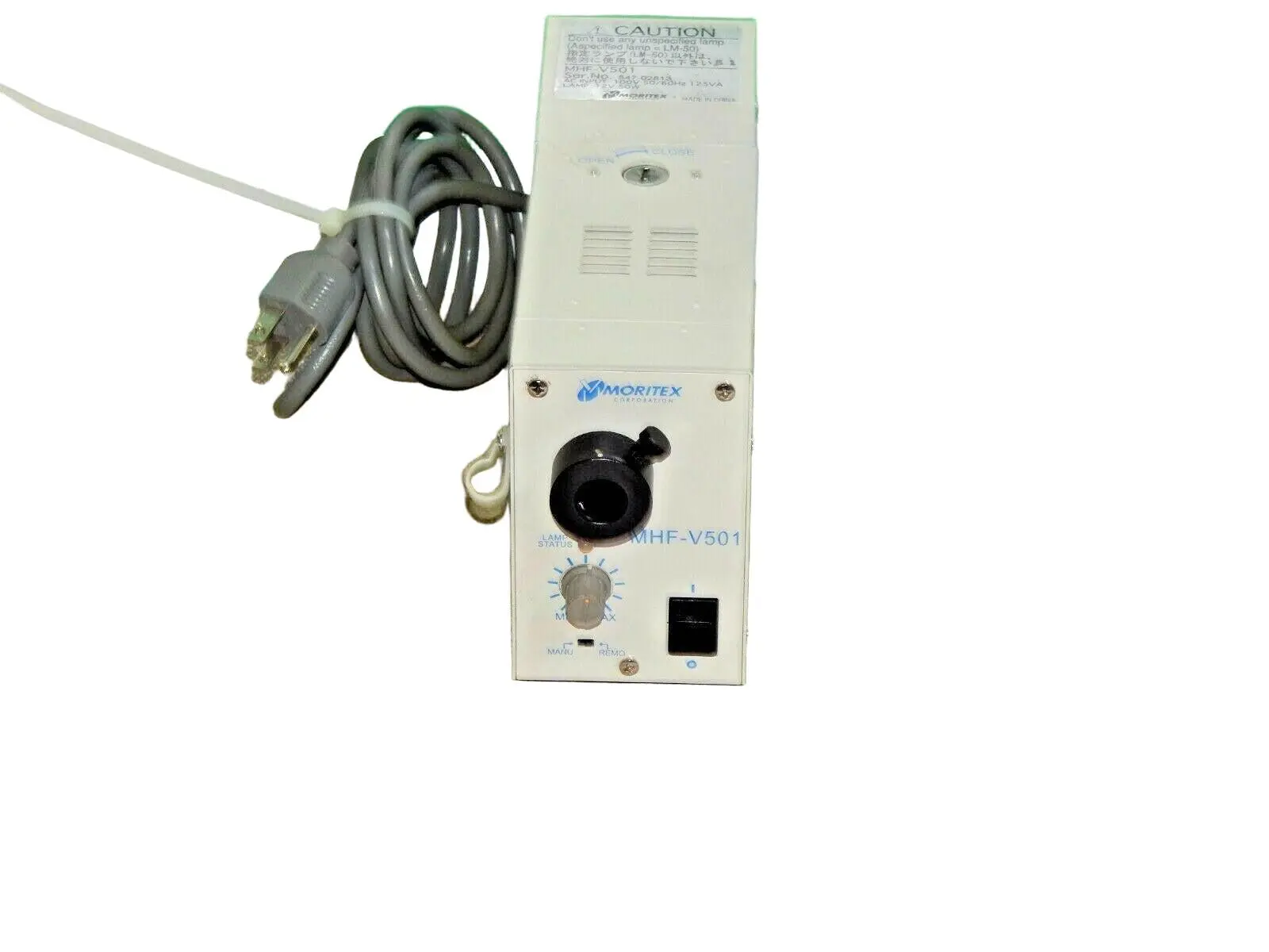 Produktfoto 1 von Moritex  MHF-501 faseroptische Lichtquelle 100V 50/60Hz  50W Halogen Lampe