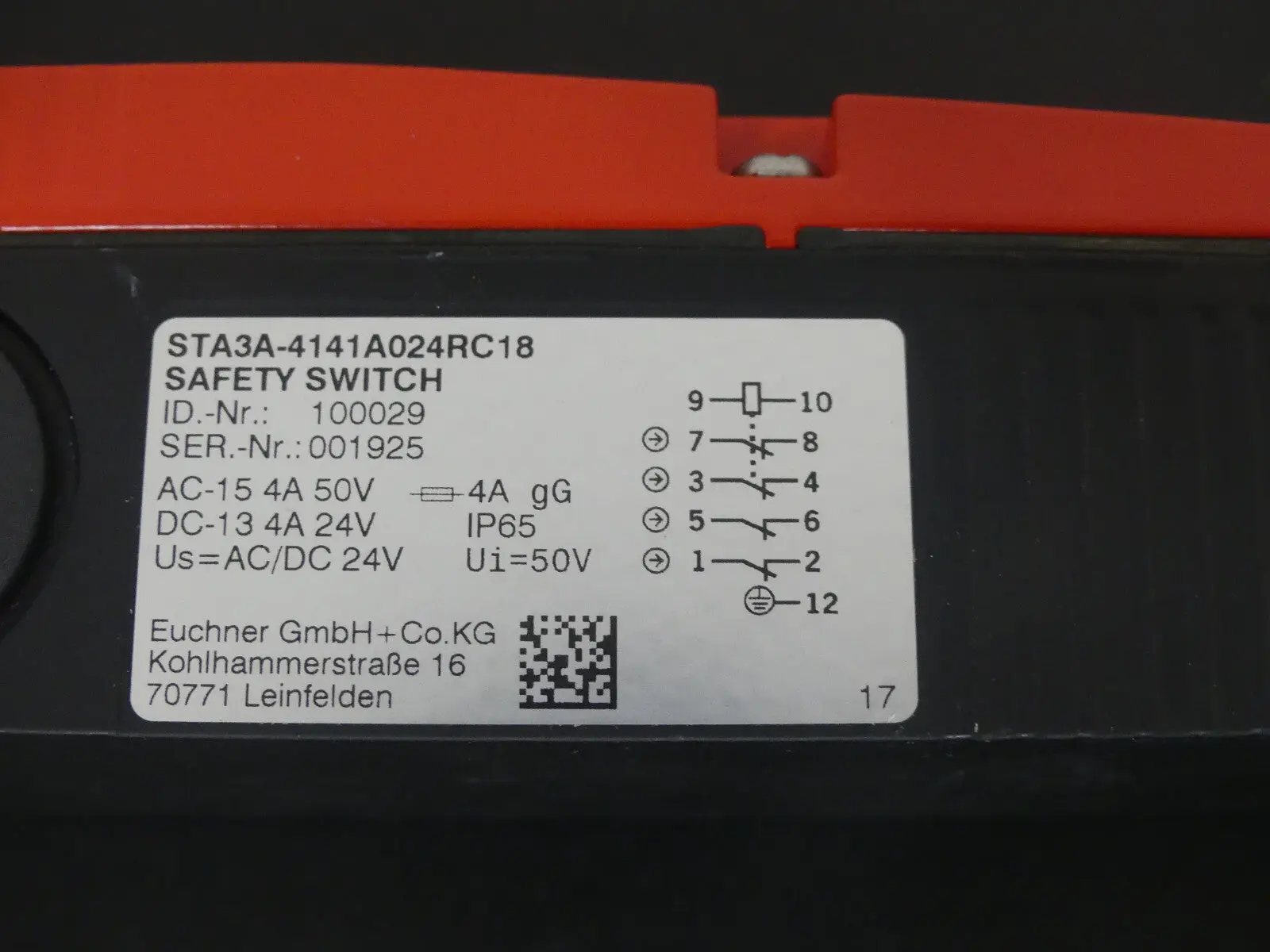 Produktfoto 1 von EUCHNER STA3A-4141A024RC18 100029 Sicherheitsschalter