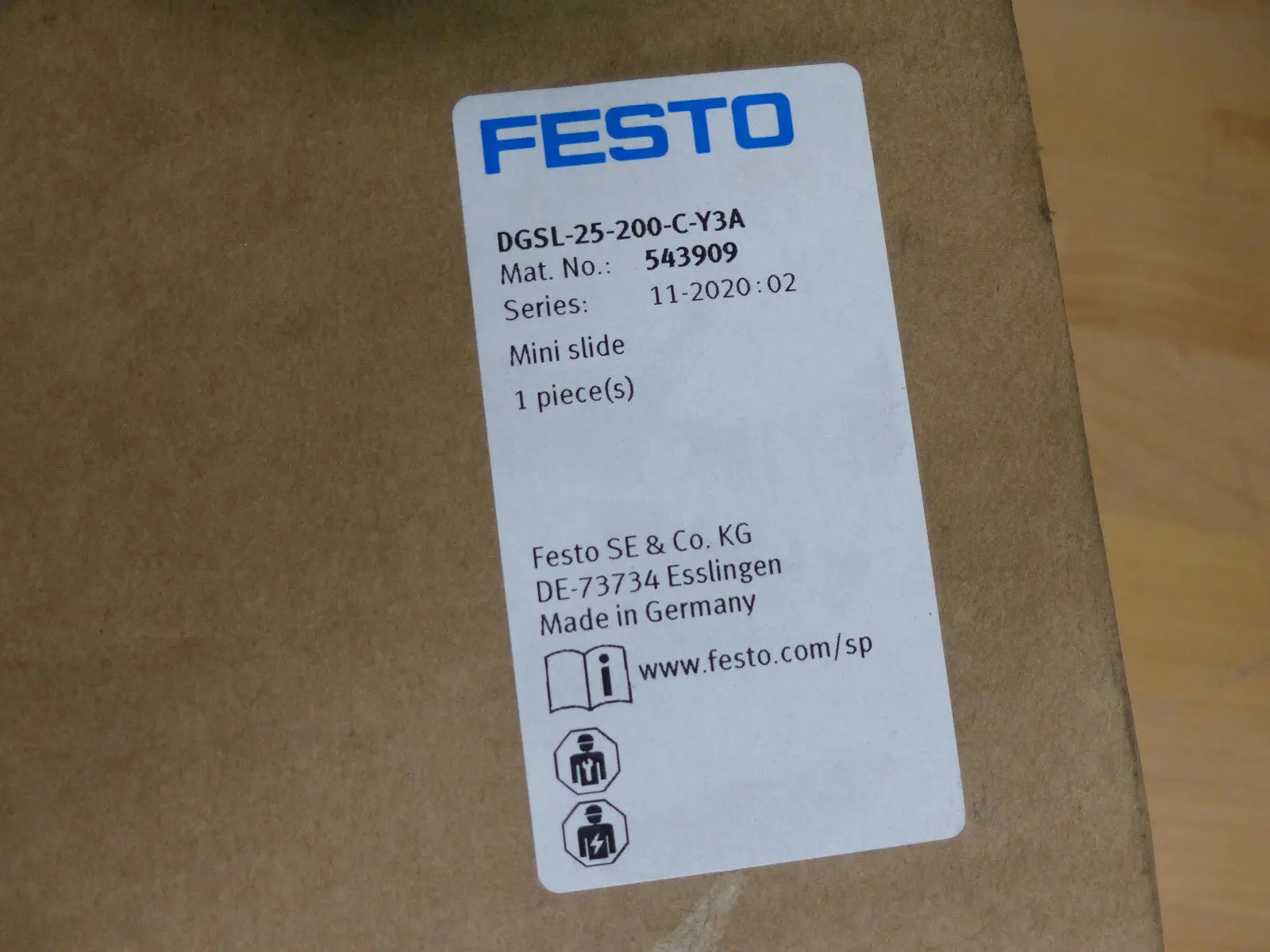 Produktfoto 1 von Festo DGSL-25-200-c-y3a   DGSL 25200cy3a
