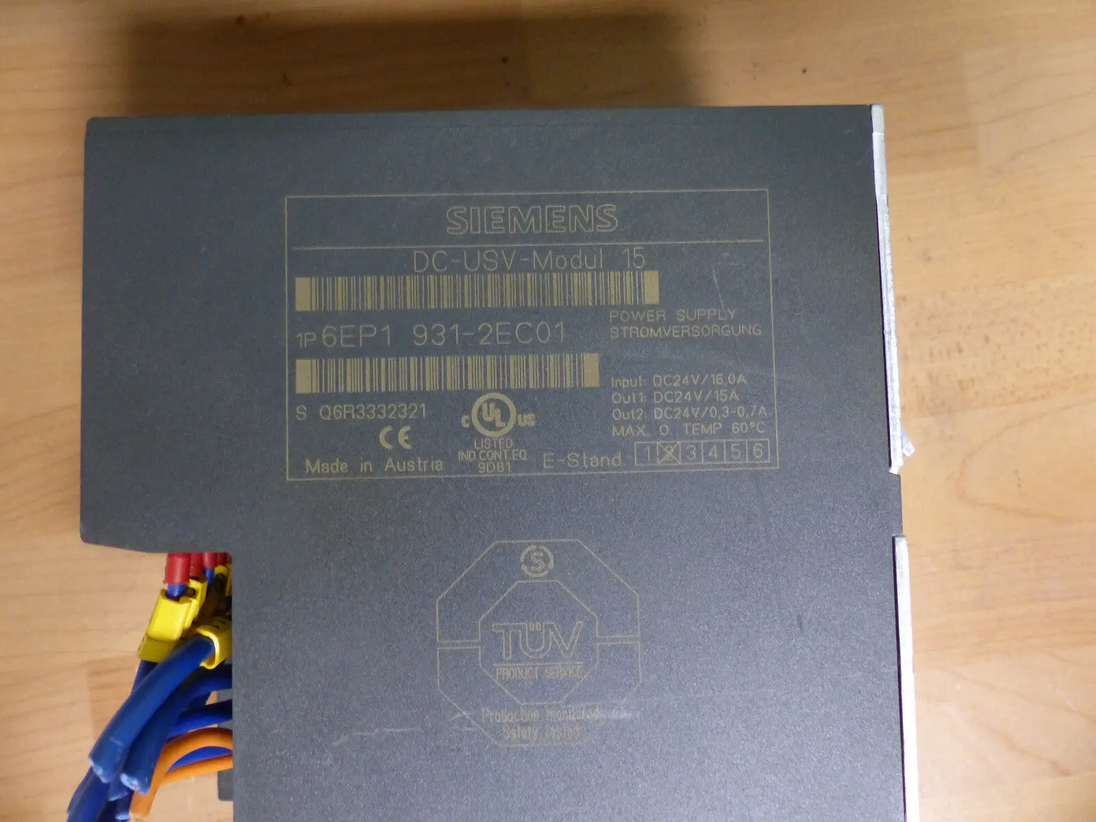 Produktfoto 1 von Siemens Netzteil DC-USV Modul 15 6EP1931-2EC01    6EP1 931-2EC01 used