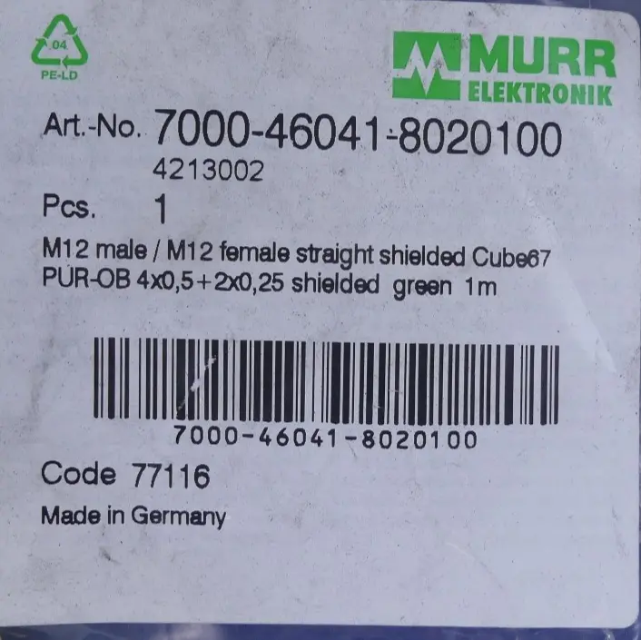 Produktfoto 1 von MURR Elektronik 7000-46041-8020100 1m/M12