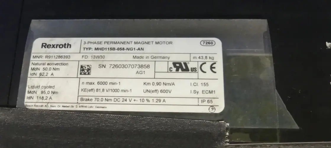 Produktfoto 1 von REXROTH MHD115B-058-NG1-AN