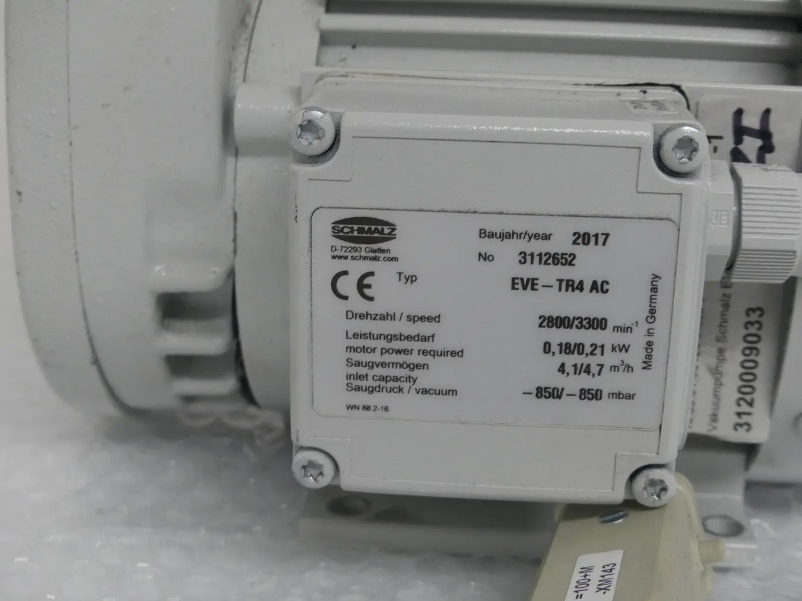 Produktfoto 1 von Schmalz EVE-TR4AC Vakuumpumpe EVE-TR4 AC