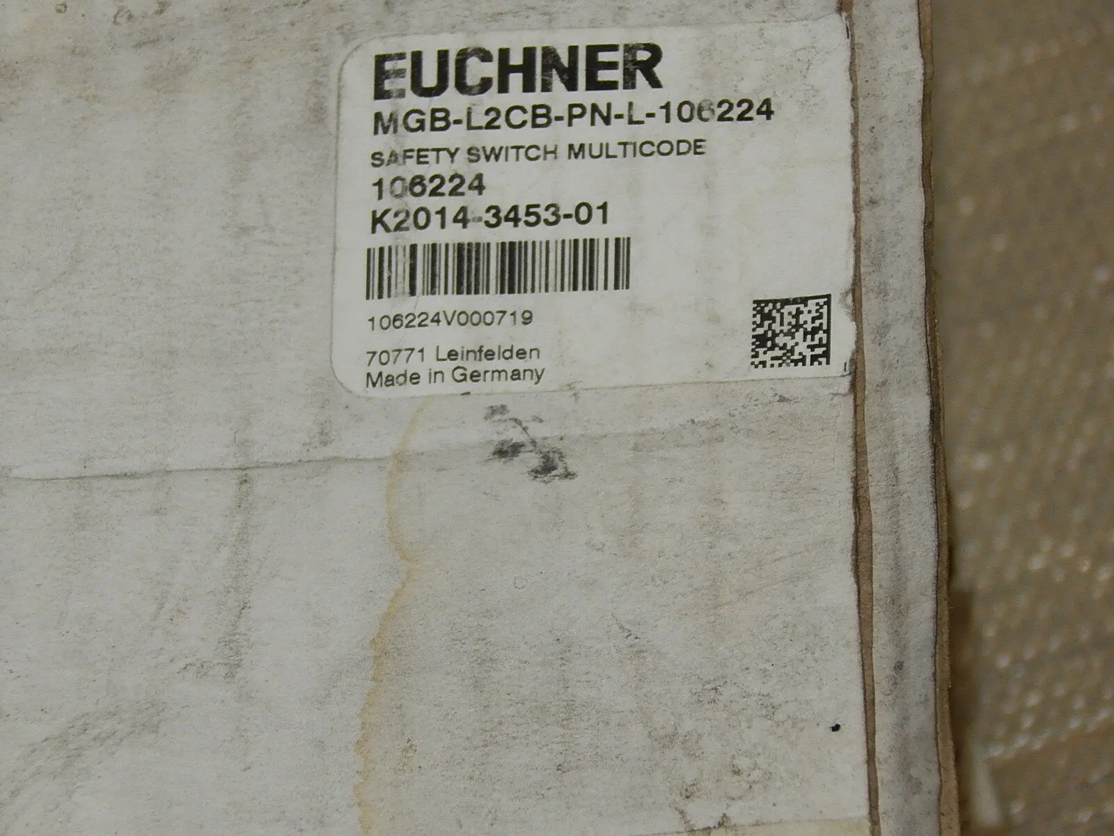 Produktfoto 1 von EUCHNER MGB-L2CB-PN-L-106224 //K2014-3453-01 New