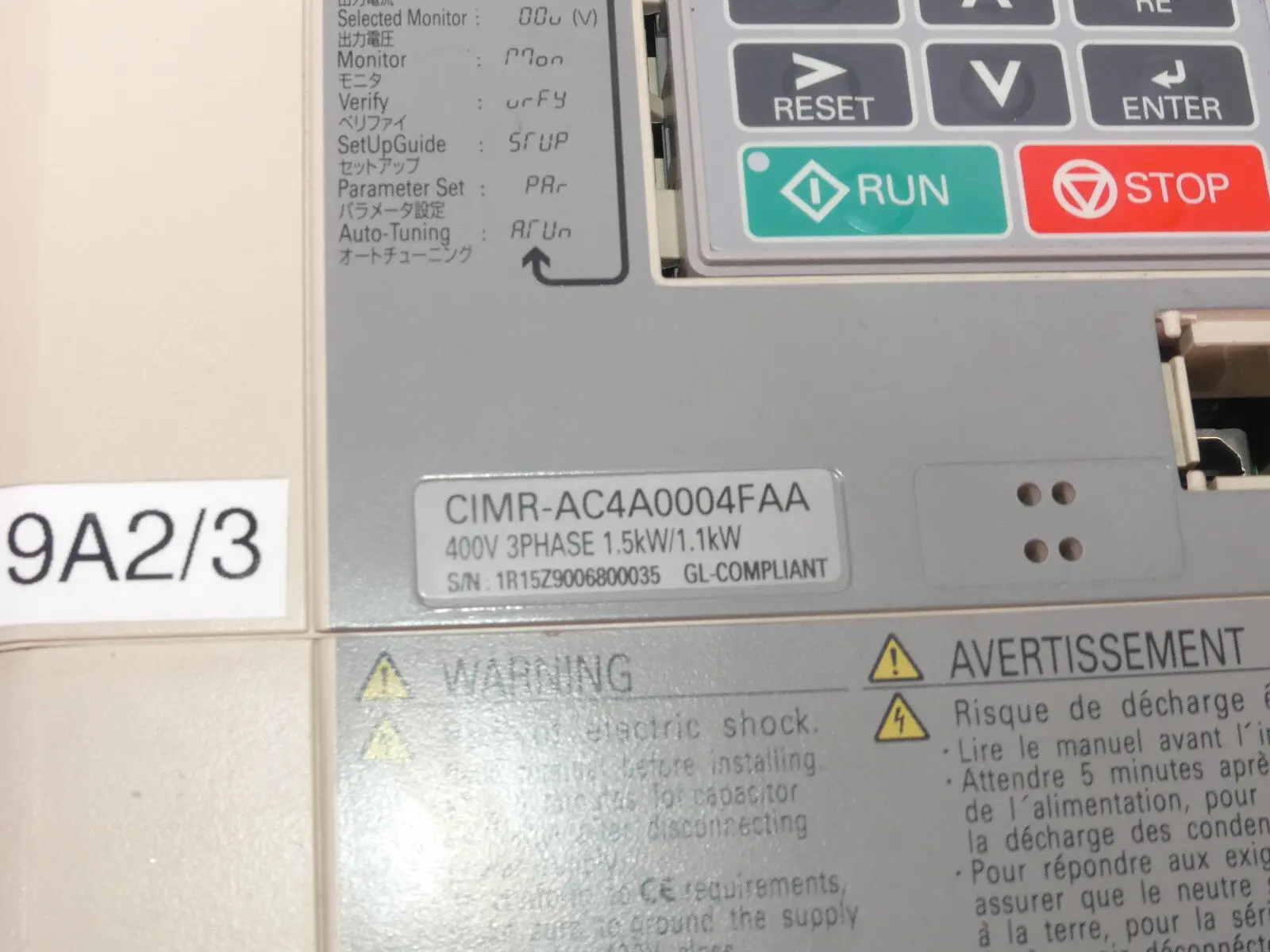 Produktfoto 1 von Yaskawa A1000  CIMR-AC4A0004FAA 1.5kW/1.1kW