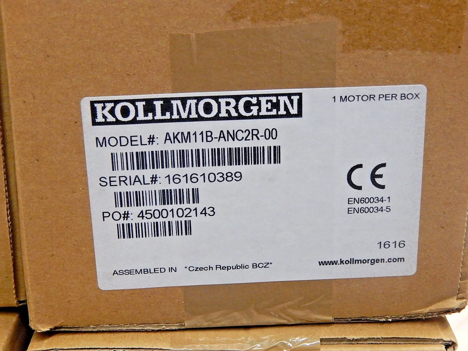 Produktfoto 1 von Kollmorgen Servomotor AKM11B-ANC2R-00 New