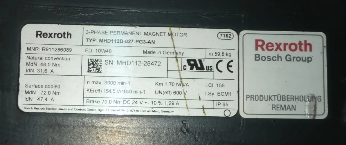 Produktfoto 1 von Rexroth MHD112D-027-PG3-AN