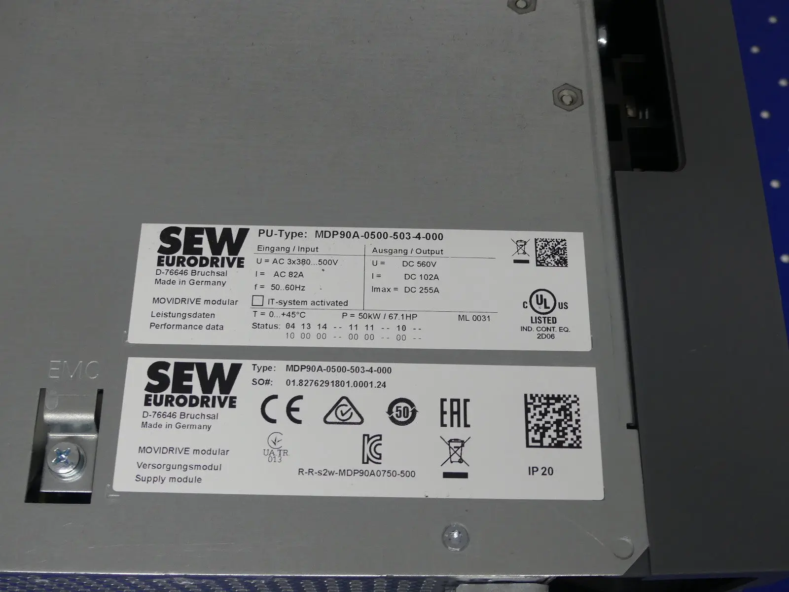 Produktfoto 1 von SEW EURODRIVE  MDP90A-0500-503-4-000