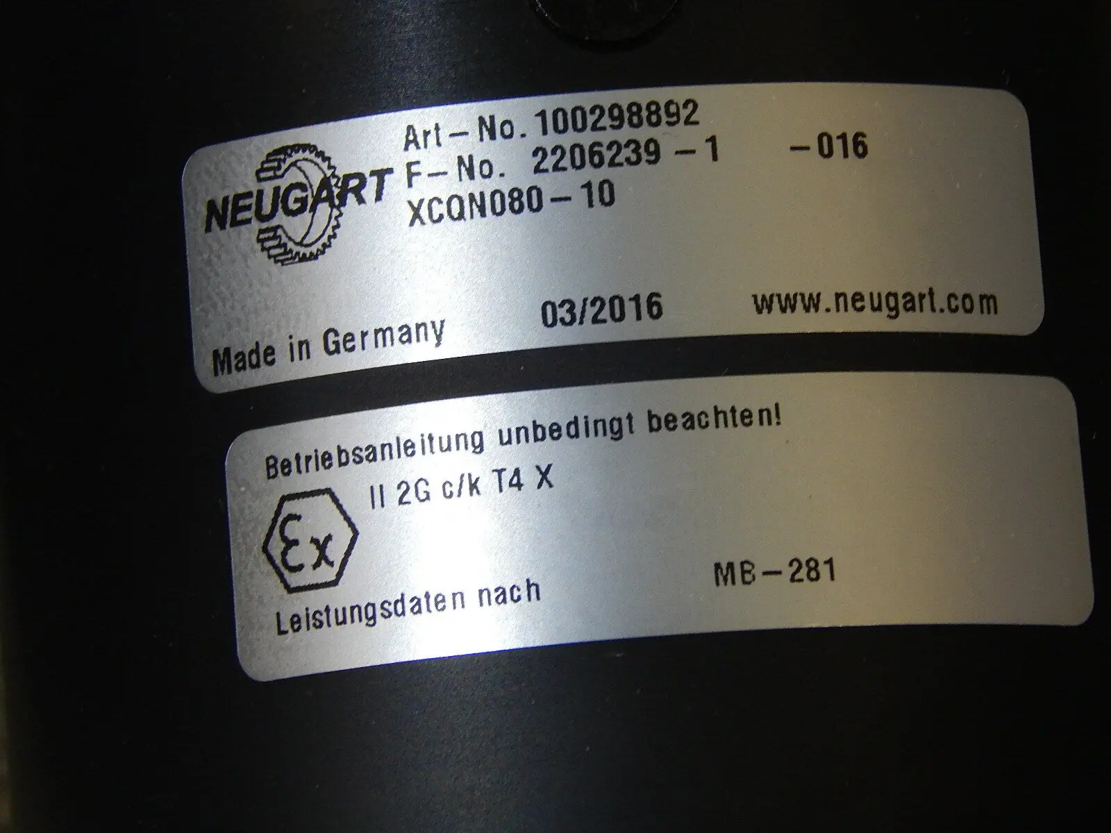 Produktfoto 1 von NEUGART Getriebe XCQN080-10 /F-No.2206239 -1/  Art-No.100298892 New