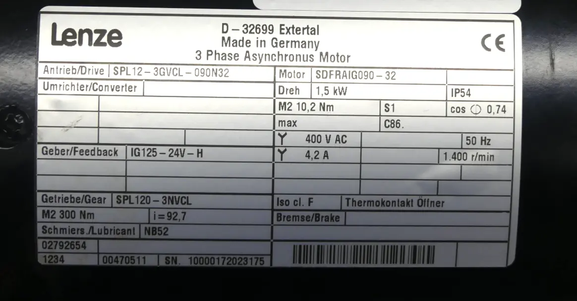 Produktfoto 1 von LENZE SPL12-3GVCL-090N32