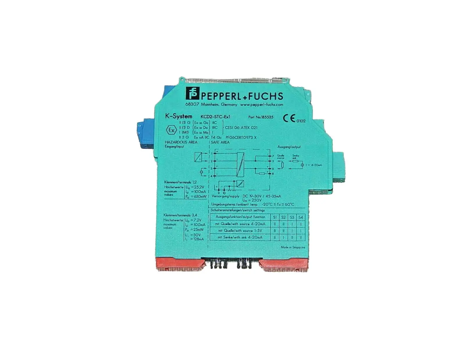 Produktfoto 1 von Pepperl+Fuchs Proz. Transmitterspeisegerät KCD2-STC-Ex1  Trennverstärker Top
