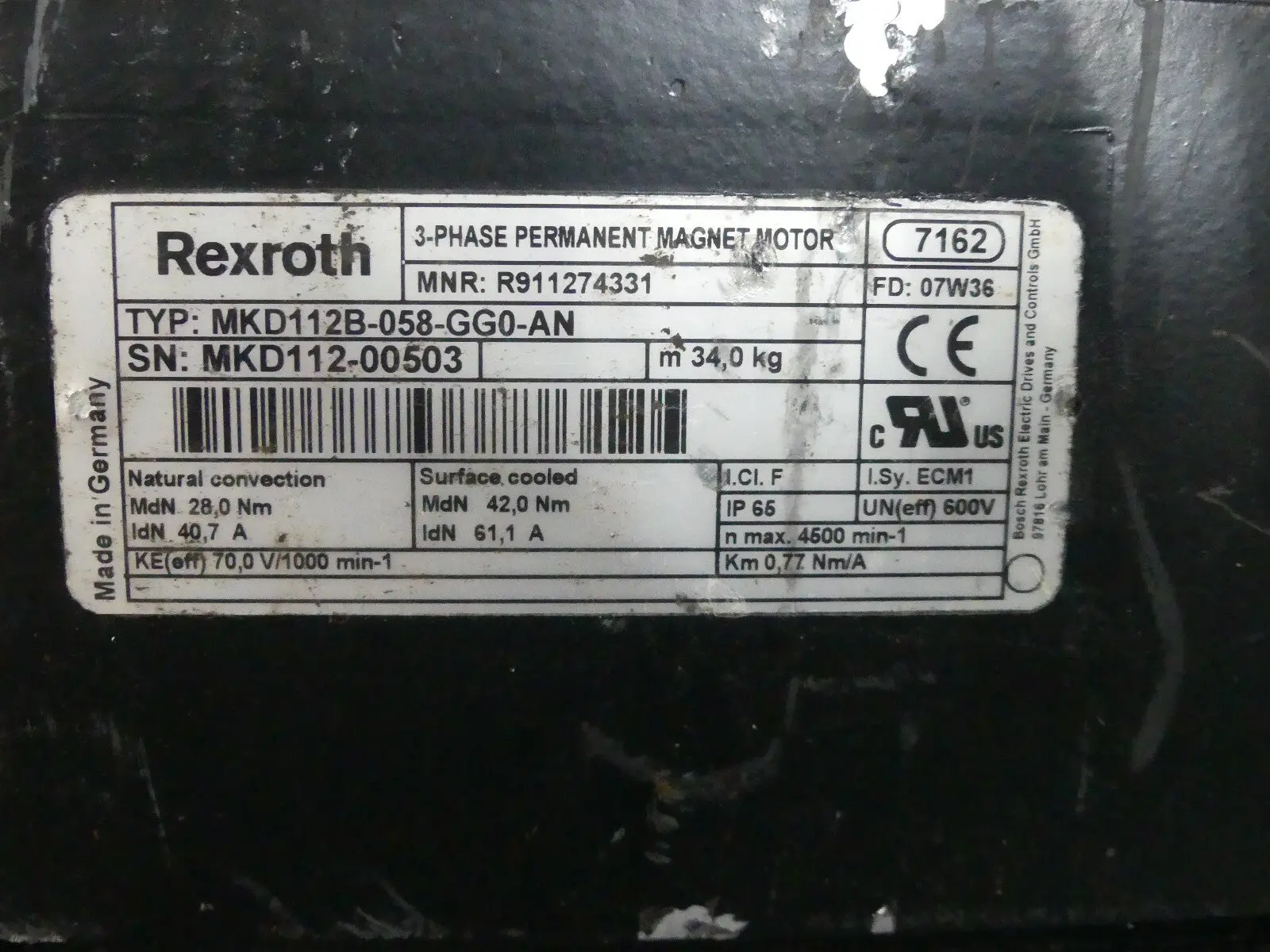 Produktfoto 1 von REXROTH MKD112B-058-GG0-AN used s.Bilder